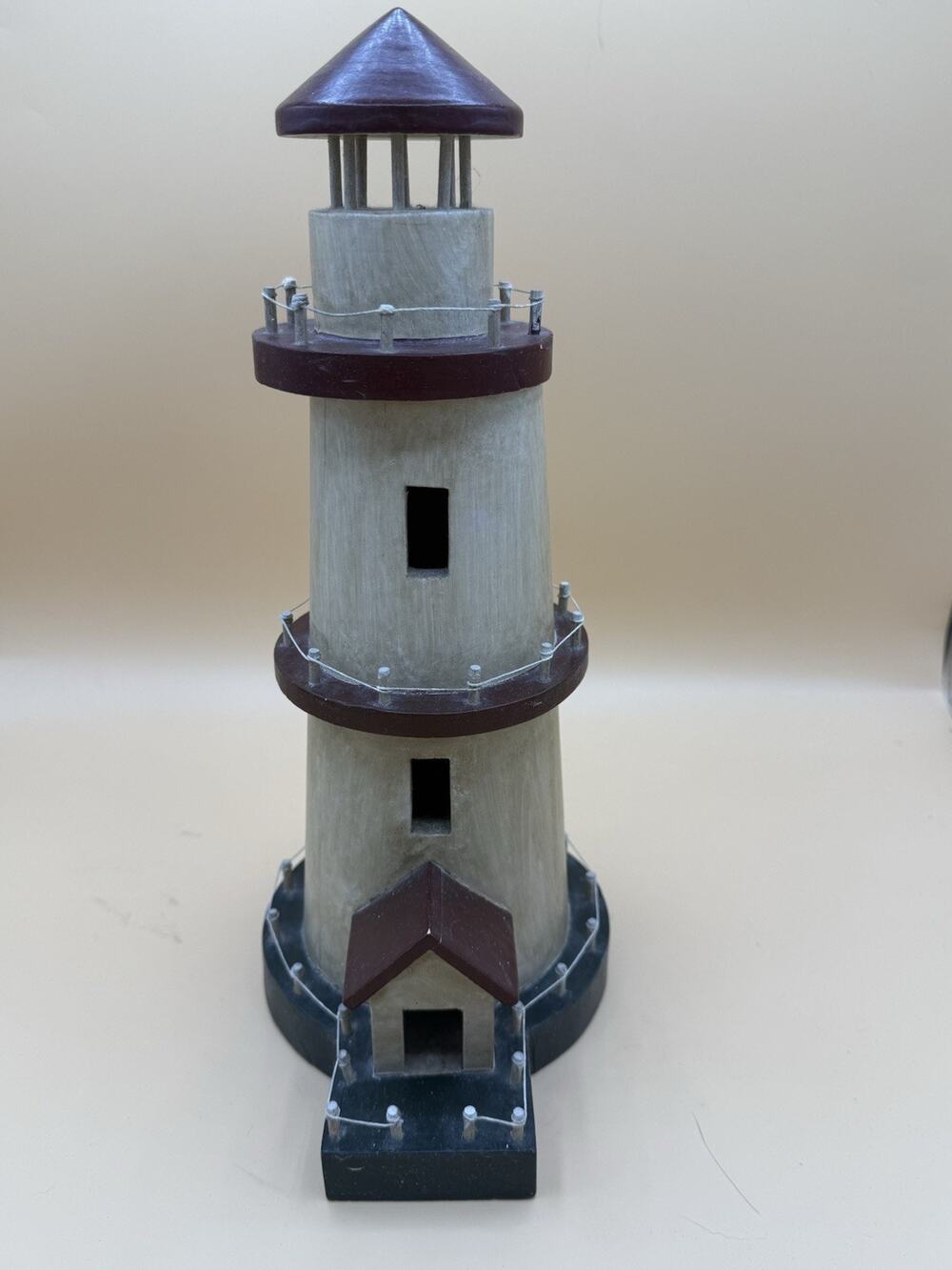 Heritage Mint Ltd Wooden Lighthouse Nautical Coastal Beach Decor 11”